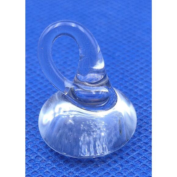 Vintage 1" Blown Glass Clear Chocolate Kiss in Tiny Gift Box - Picture 2 of 7